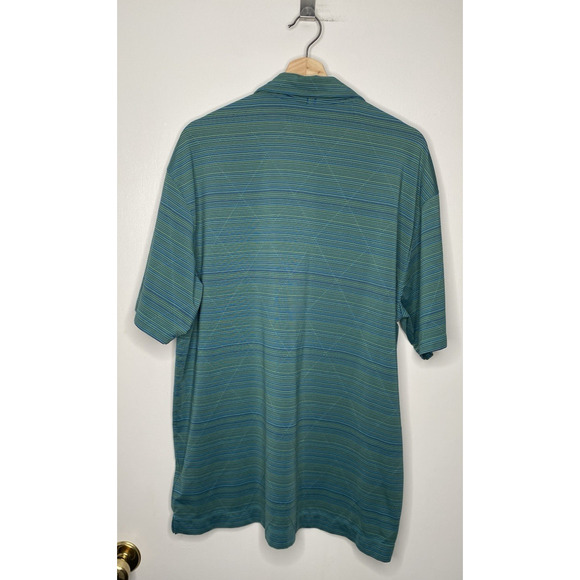 NIKE GOLF Dri Fit Mens Shirt Size XL Green Striped Logo Polo Size XL - Picture 8 of 8